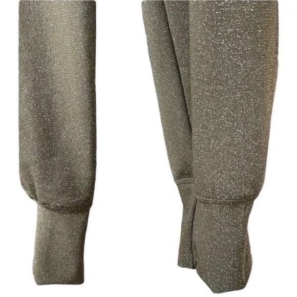 SAVAGE X FENTY Green gold Sparkly Hooded zip
Onesie Jumpsuit size large NWOT - Picture 5 of 8